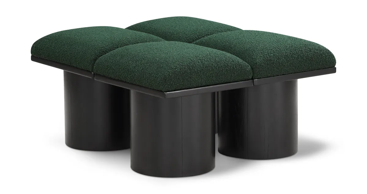 Pavilion - 31" 4 Piece Modular Bench With Black Base - Green