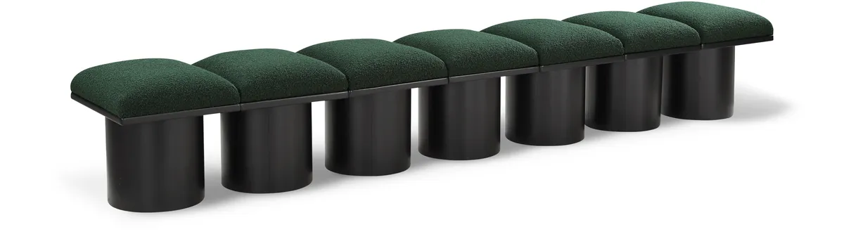 Pavilion - 108.5" 7 Piece Modular Bench With Black Base - Green