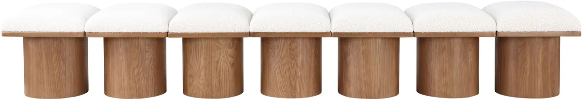 Pavilion - 108.5" 7 Piece Modular Bench With Brown Base - Cream - View 2