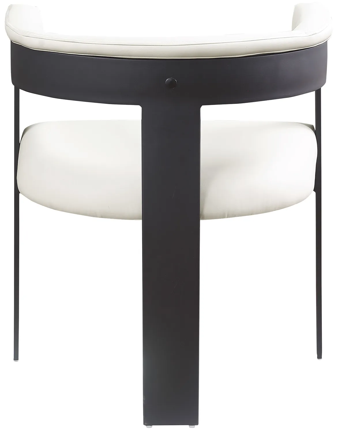 Romeo - Faux Leather Dining Chair With Black Base (Set of 2) - Cream - View 2