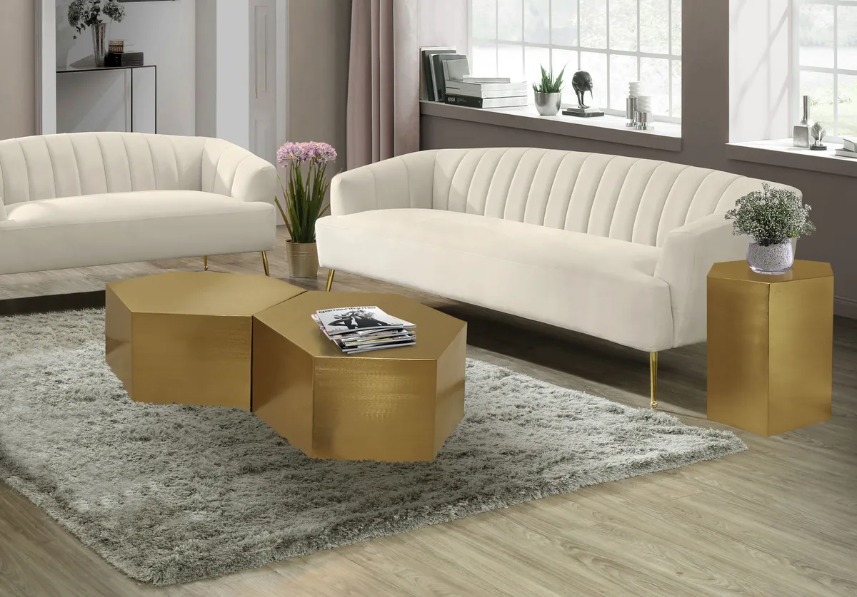Hexagon - Coffee Table Modular Shape 2 Piece - Gold - View 2