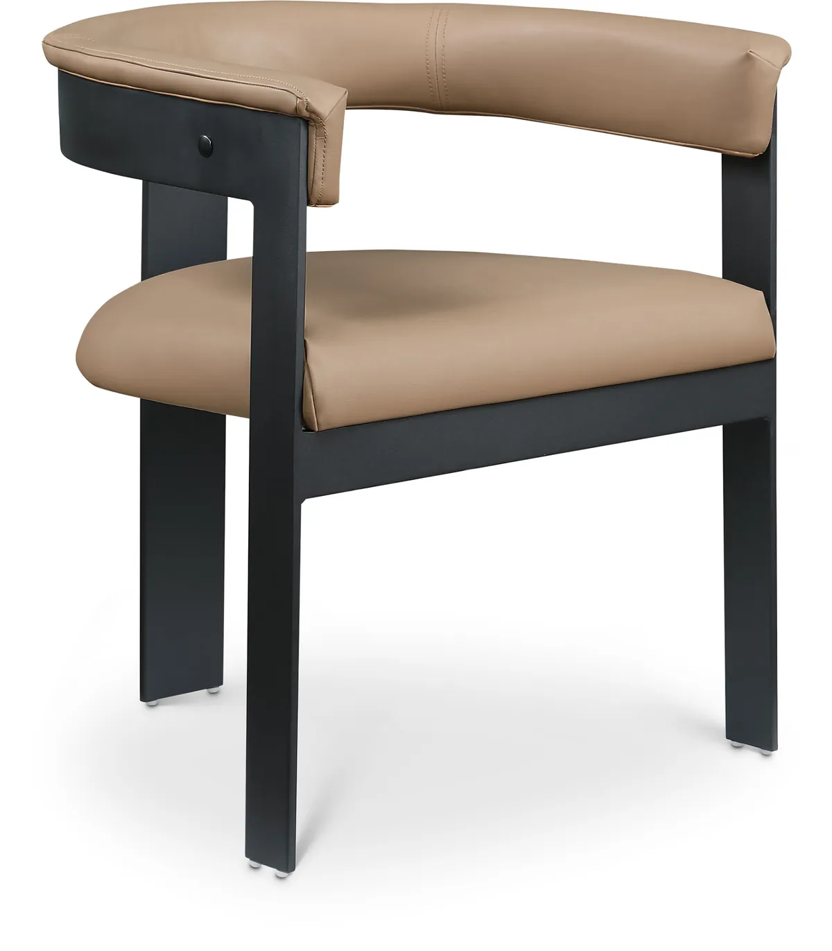 Romeo - Faux Leather Dining Chair With Black Base (Set of 2) - Tan