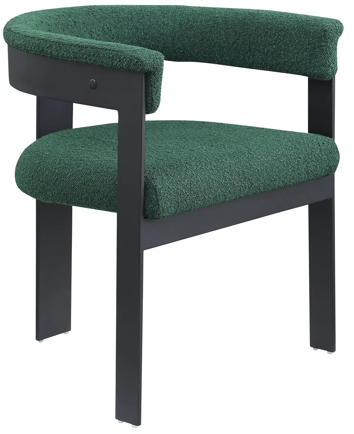 Romeo - Boucle Dining Chair With Black Base (Set of 2) - Green