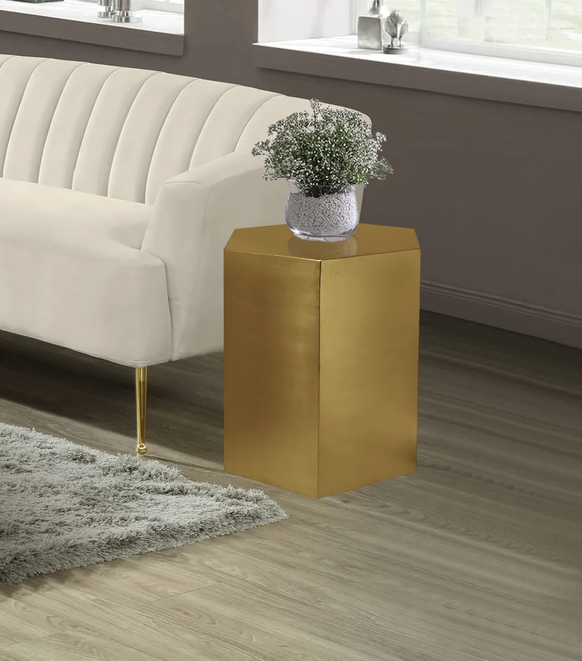 Hexagon - End Table - Gold - View 2