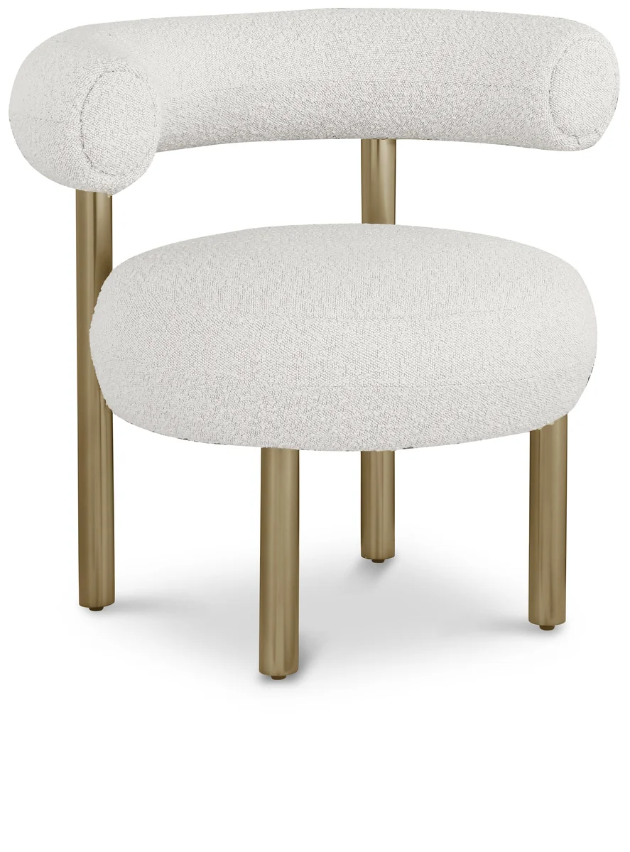 Bordeaux - Boucle Fabric Accent Chair - Cream