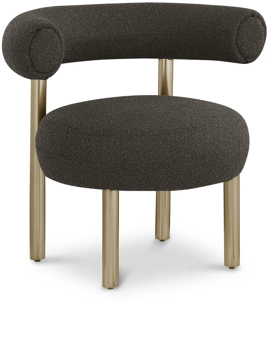 Bordeaux - Boucle Fabric Accent Chair - Brown