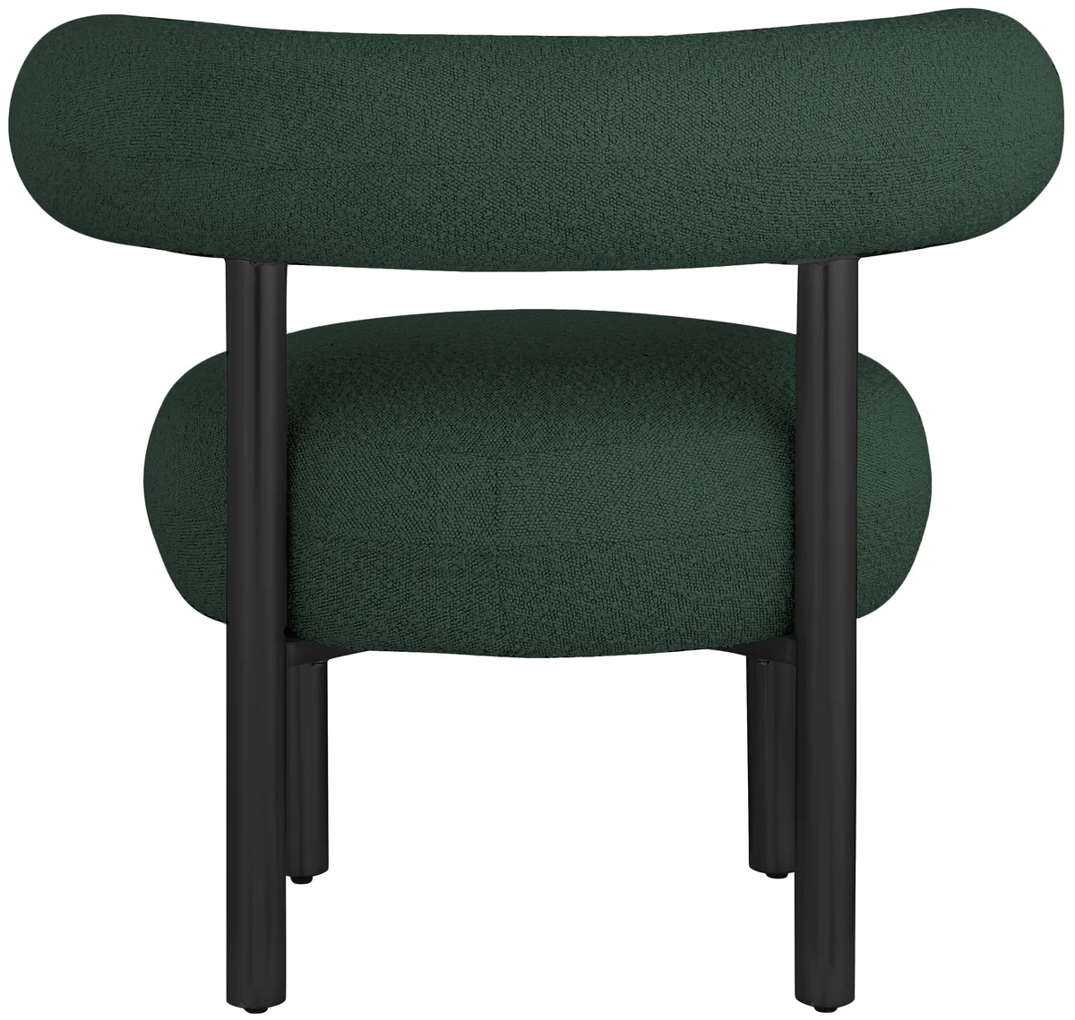 Bordeaux - Boucle Fabric Accent Chair With Black Legs - Green - View 2