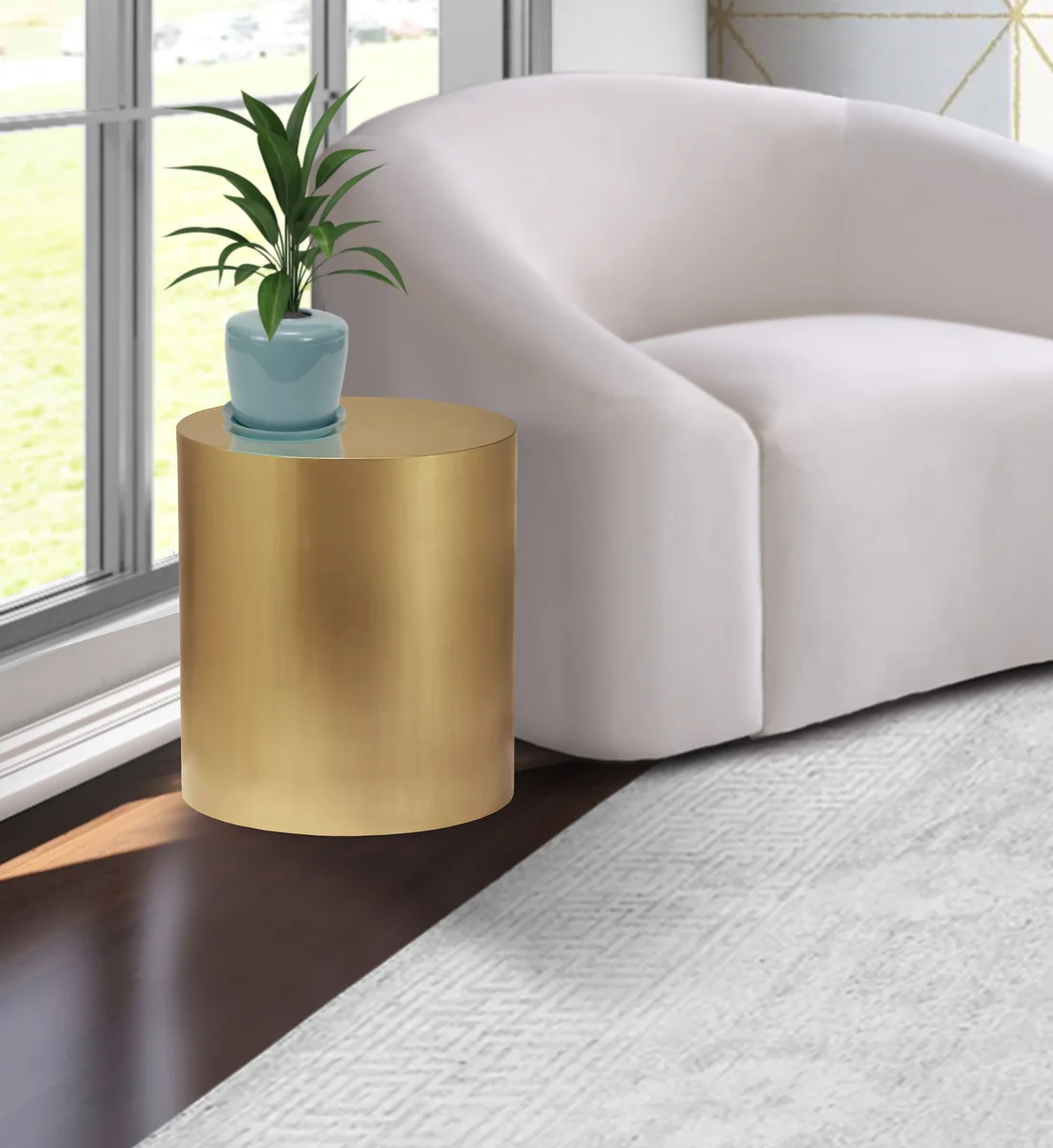 Cylinder - End Table - Gold - View 2