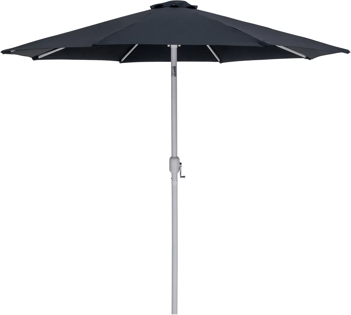 Fiji - Aluminum Patio Umbrella With Square Black And White Base - Black - View 2