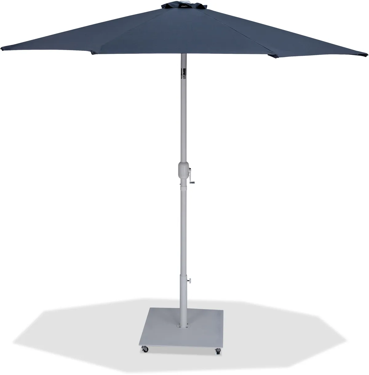 Fiji - Aluminum Patio Umbrella With Square White Base - Gray