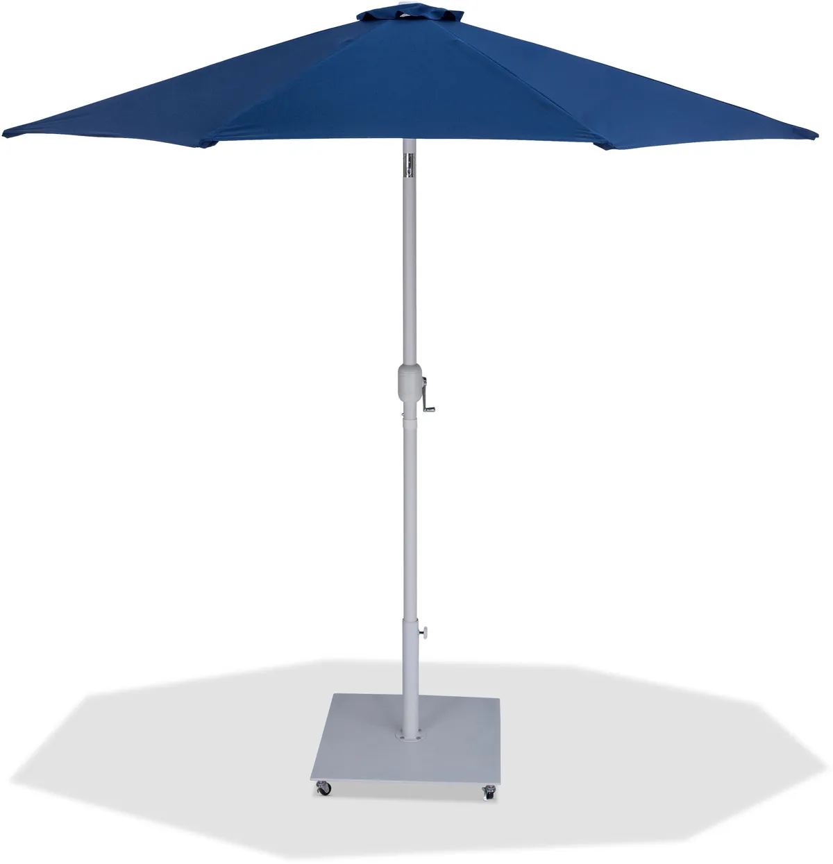 Fiji - Aluminum Patio Umbrella With Square White Base - Navy