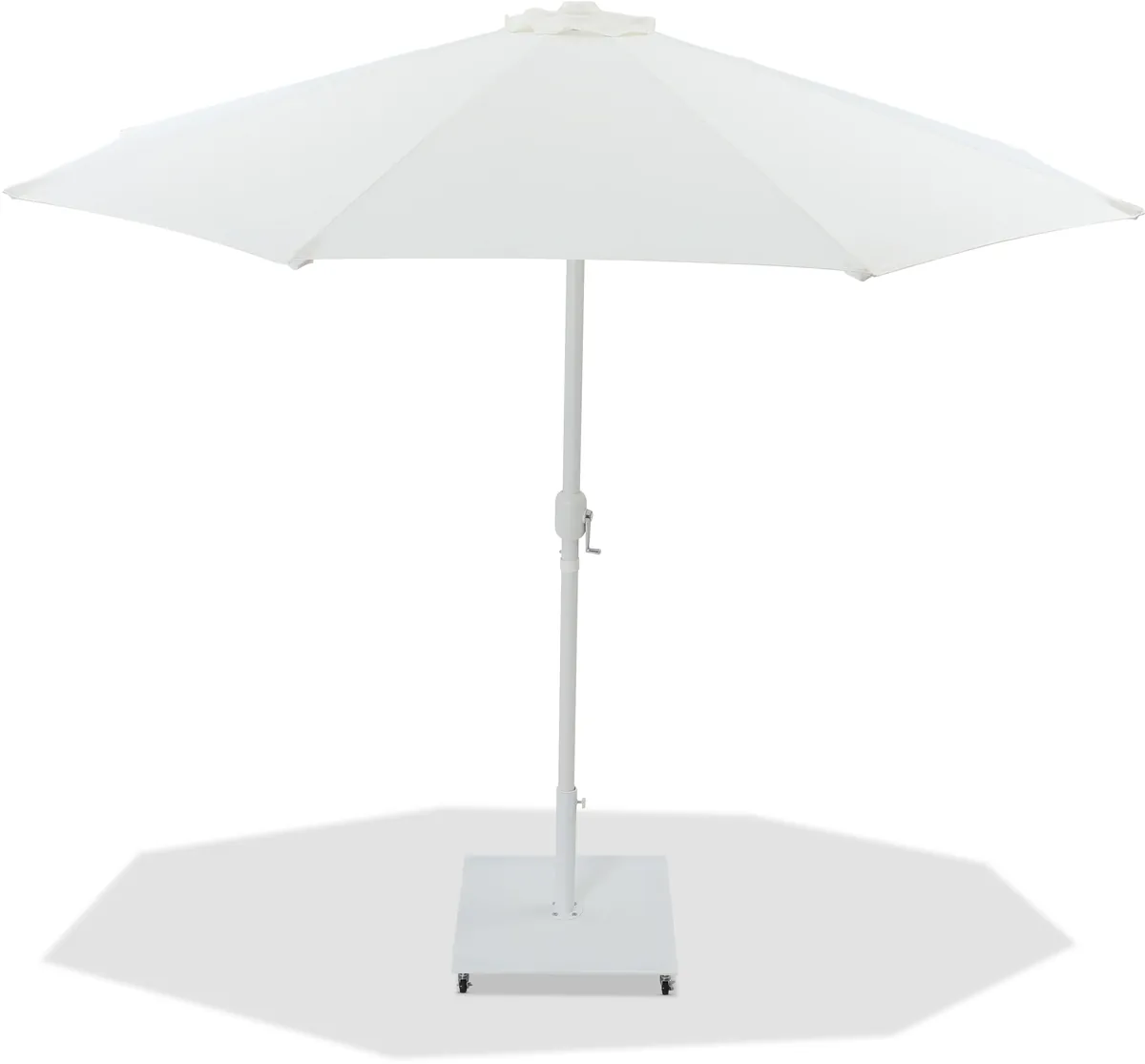 Fiji - Aluminum Patio Umbrella With Square White Base - White