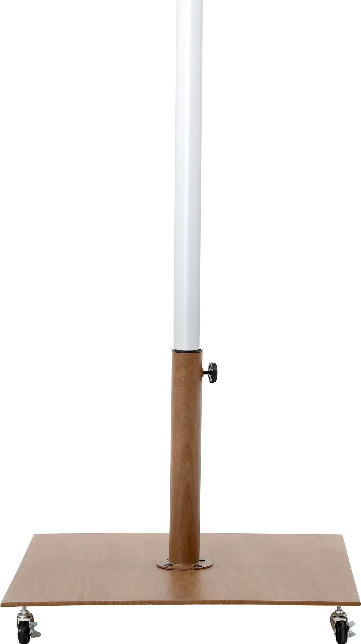 Fiji - Aluminum Patio Umbrella With Square Teak And White Base - White - View 2