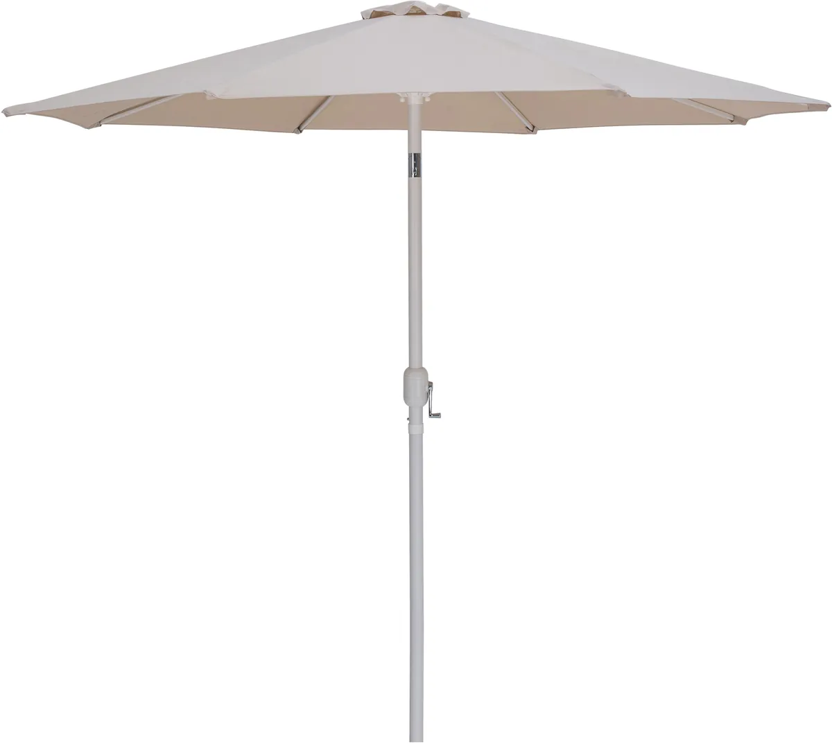 Fiji - Aluminum Patio Umbrella With Round Teak And White Base - Beige - View 2