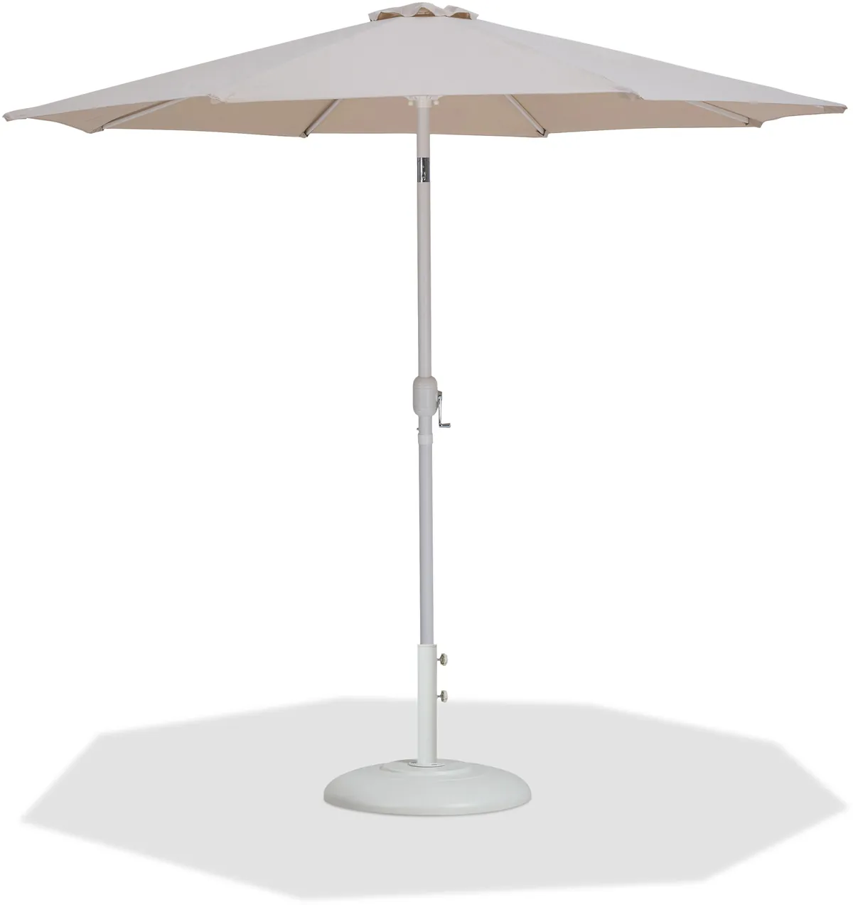 Fiji - Aluminum Patio Umbrella With Round White Base - Beige