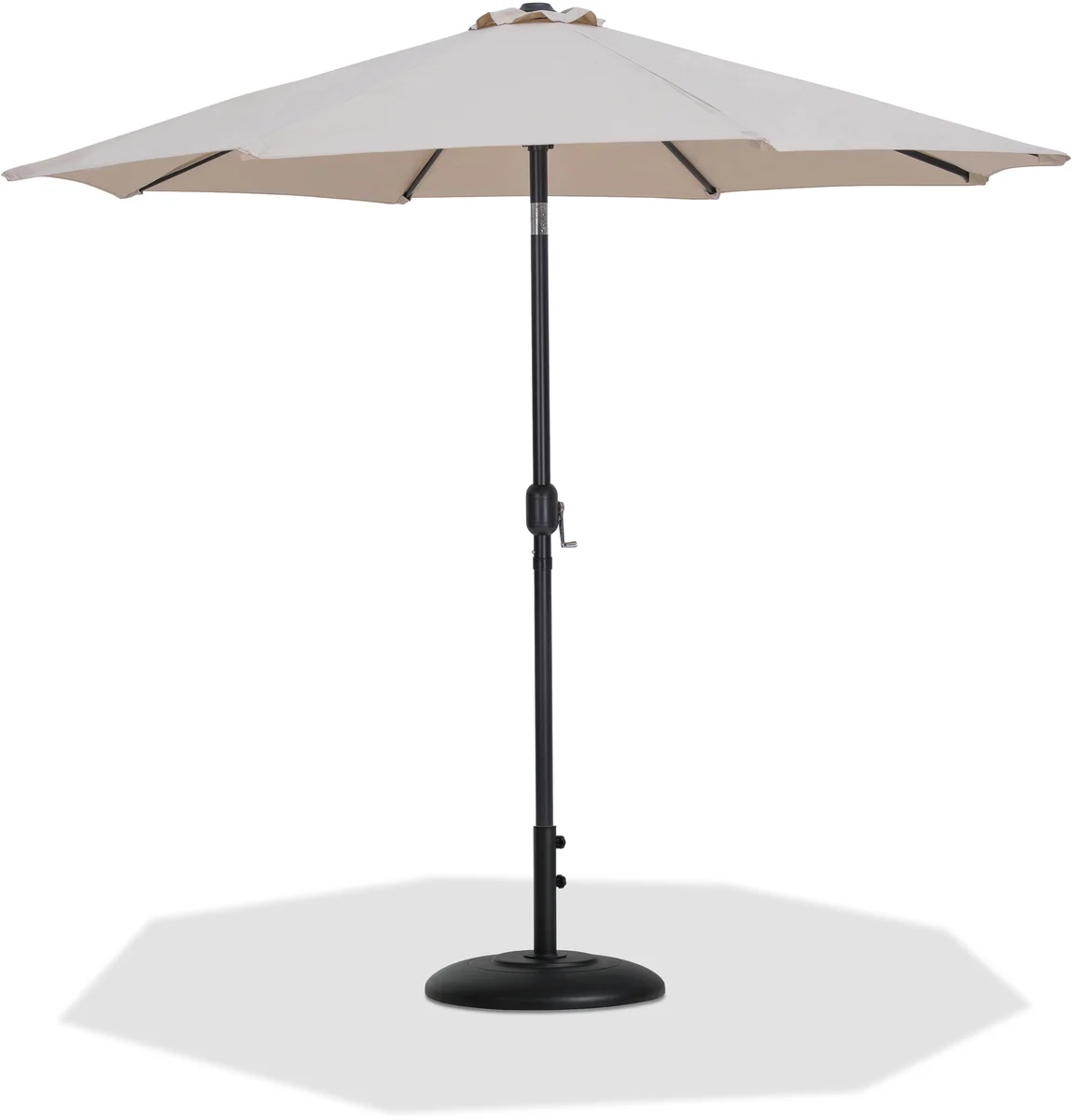 Fiji - Aluminum Patio Umbrella With Round Black Base - Beige