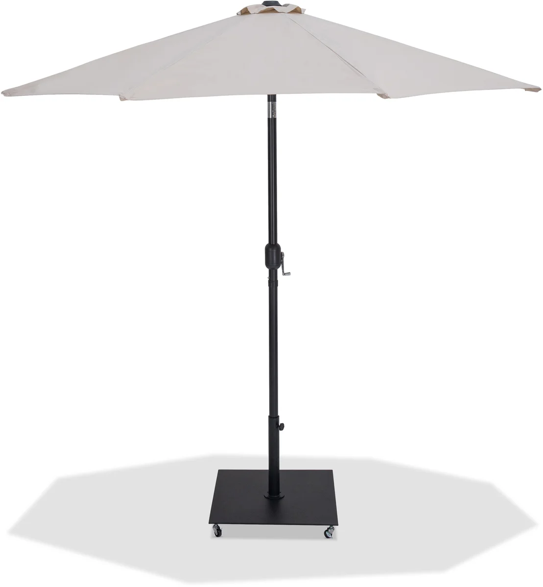 Fiji - Aluminum Patio Umbrella With Square Black Base - Beige