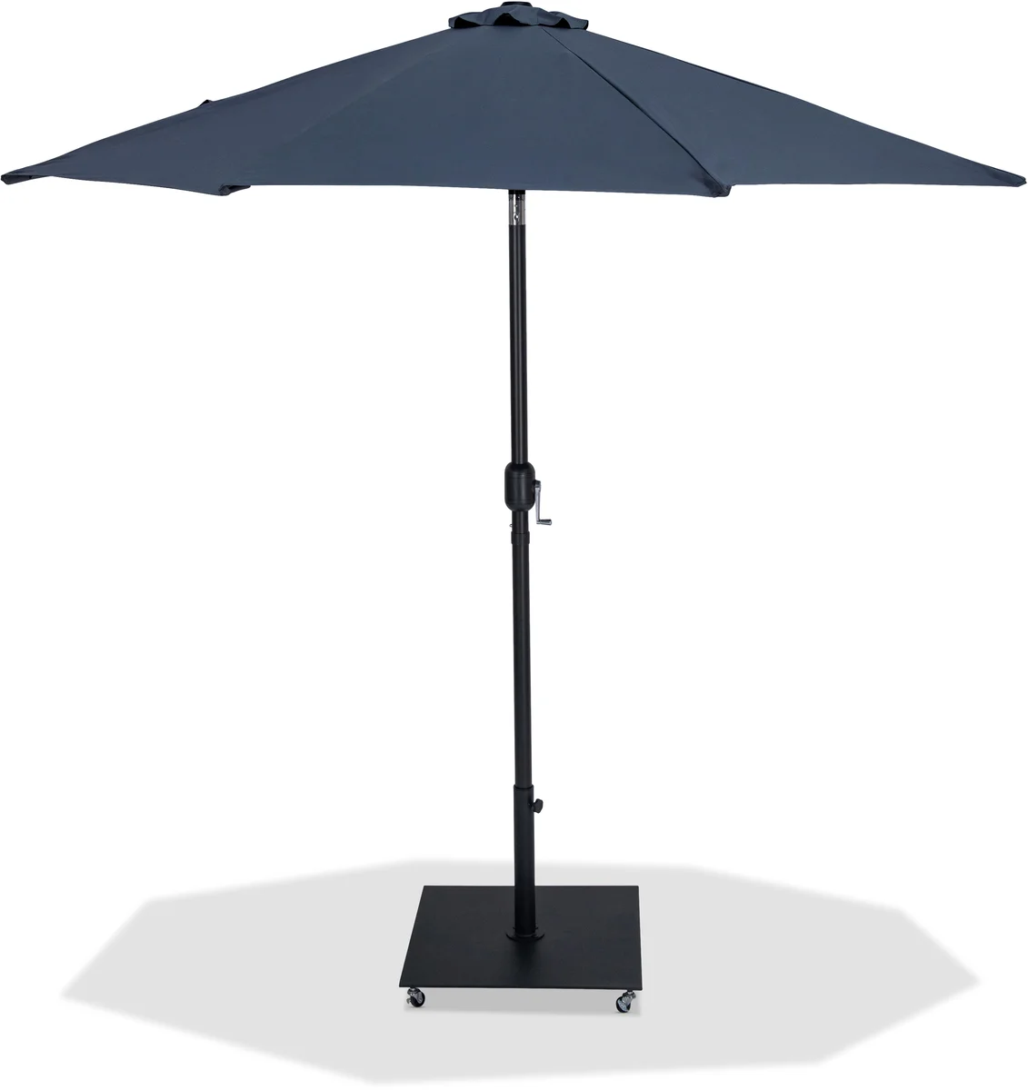 Fiji - Aluminum Patio Umbrella With Square Black Base - Gray