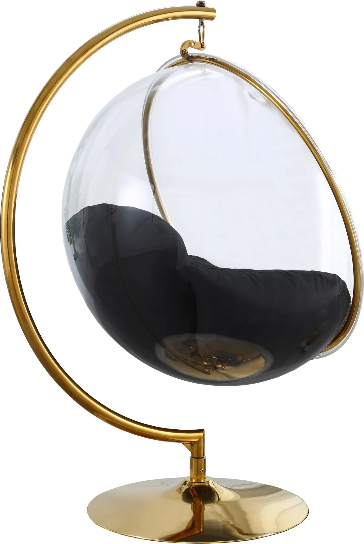 Luna - Swing Bubble Accent Chair - Black - Fabric