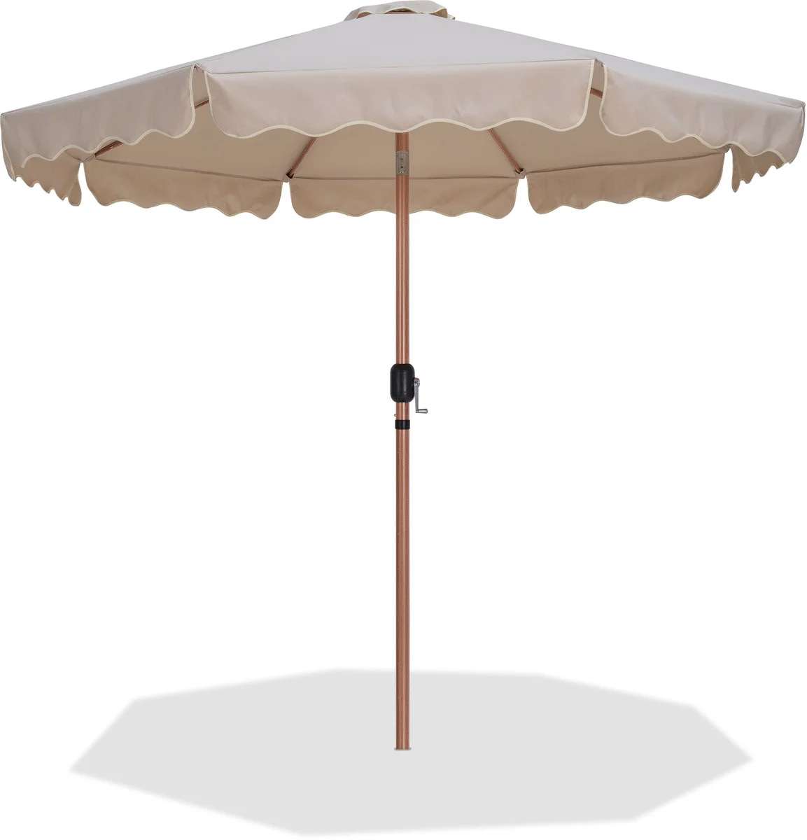 Amalfi - Fabric With Cream Piping Patio Umbrella - Beige