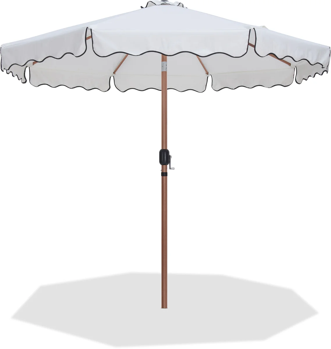 Amalfi - Fabric With Black Piping Patio Umbrella - White