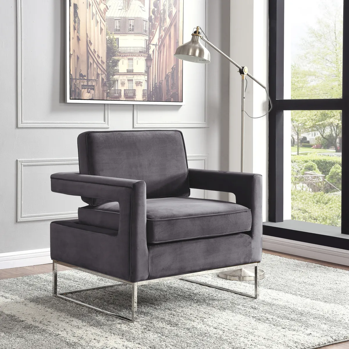 Noah - Accent Chair - Gray - View 2