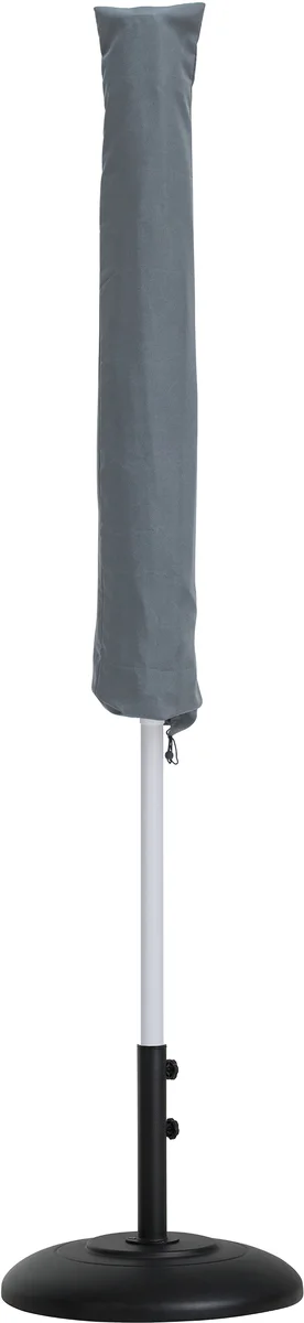 Amalfi - With Cream Piping Aluminum Patio Umbrella With Black Base / White Pole - Black