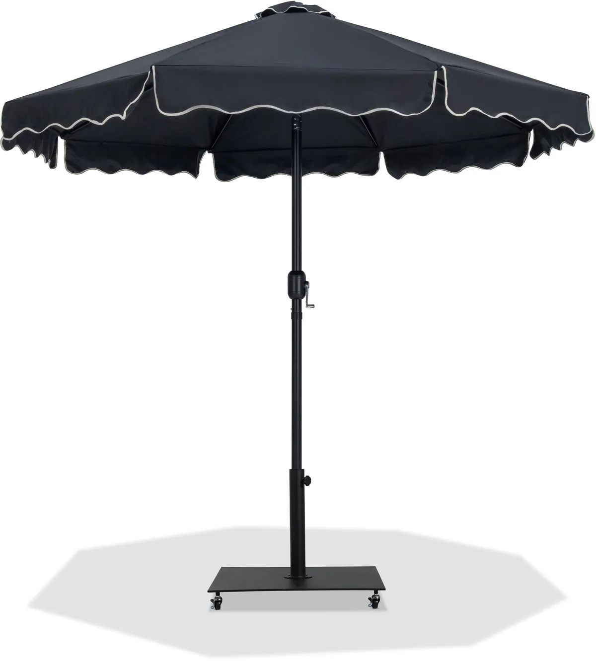 Amalfi - Aluminum Patio Umbrella with Base - Black / Matte Black