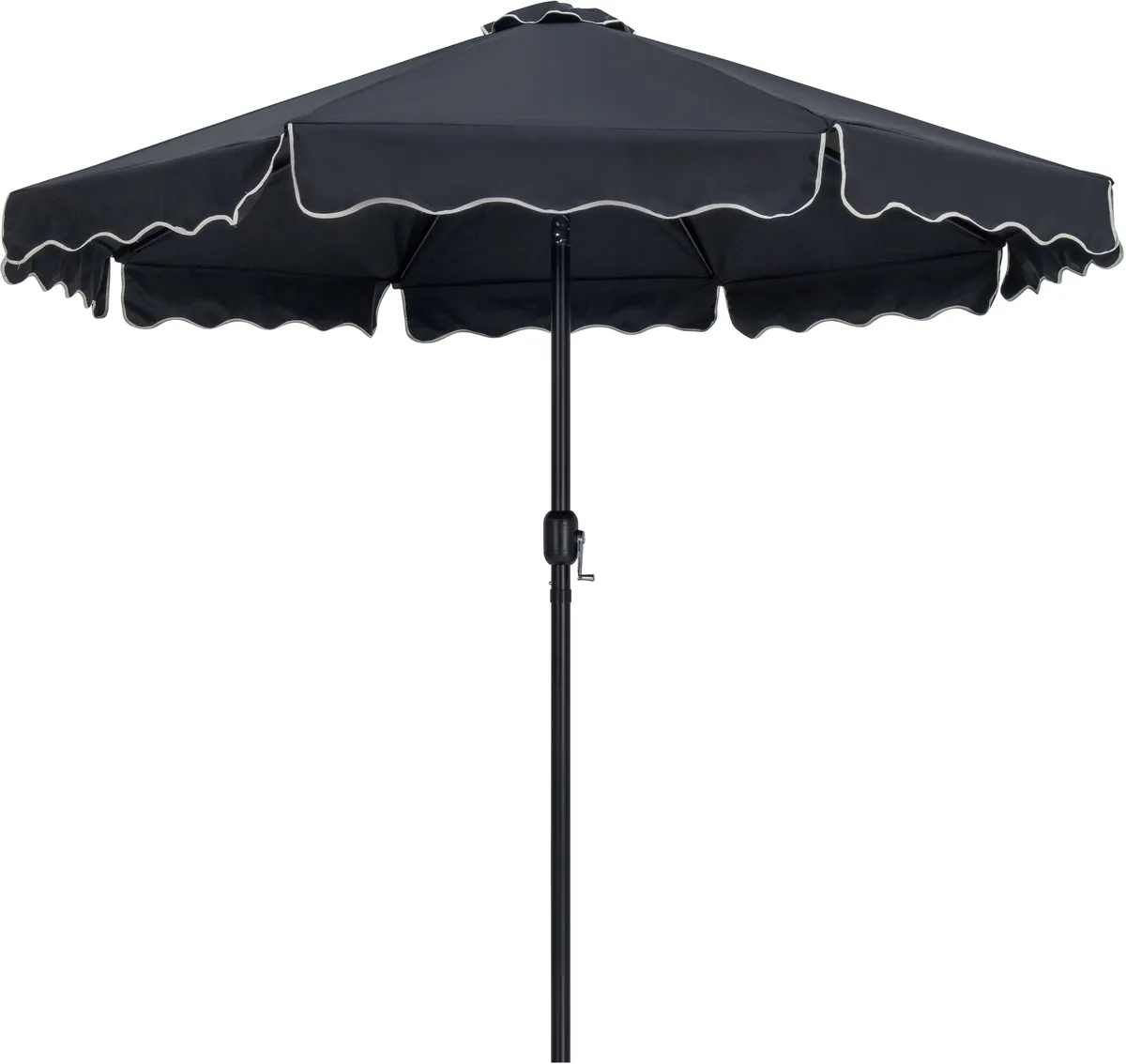 Amalfi - Aluminum Patio Umbrella with Base - Black / Teak