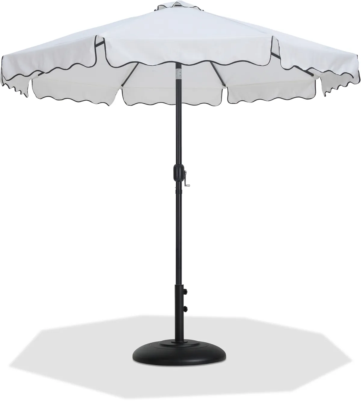 Amalfi - Aluminum Patio Umbrella with Base - White / Matte Black