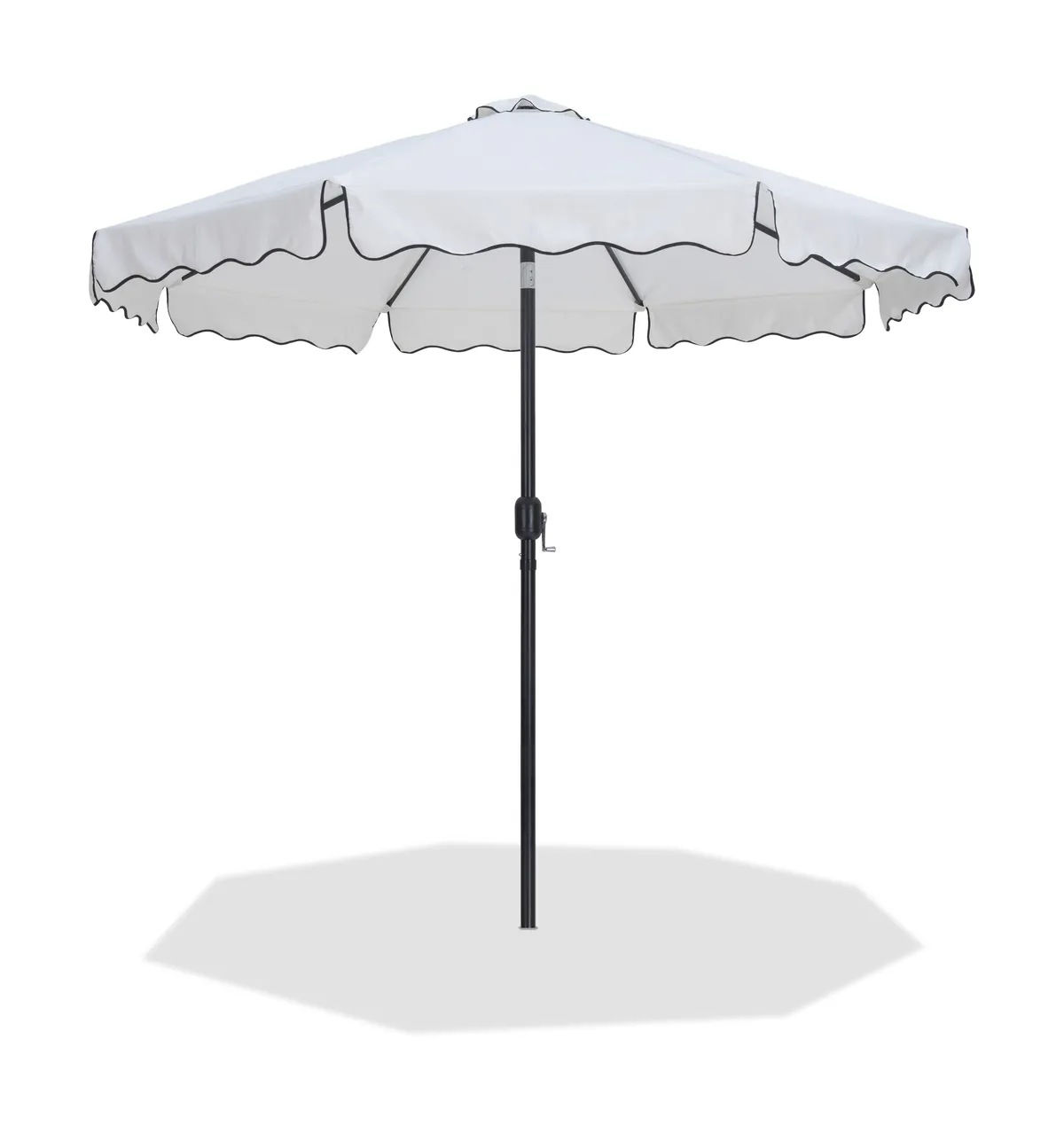 Amalfi - With Black Piping Patio Umbrella - White