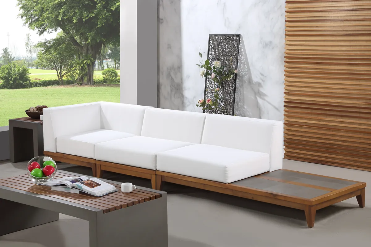 Rio - 3 Seat Modular Sofa With Table - Off White - View 2