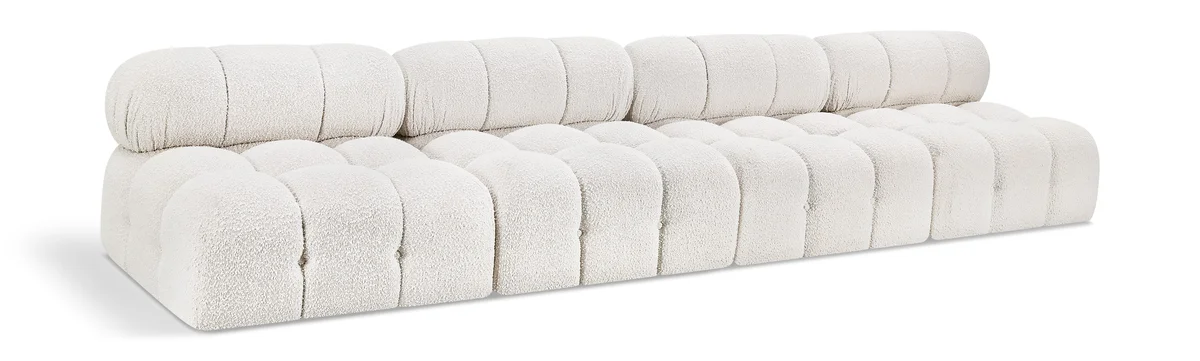 Ames - 4 Seat Modular Armless Sofa - Cream