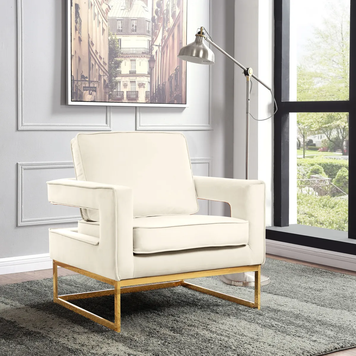Noah - Accent Chair - Cream - View 2