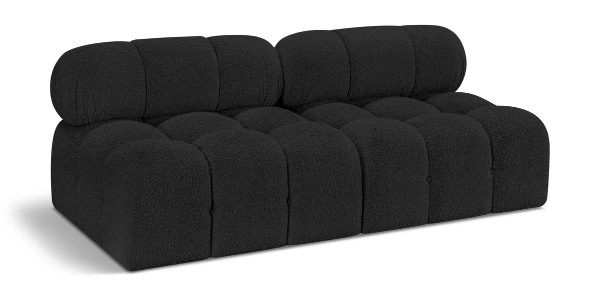 Ames - 2 Seat Modular Armless Sofa - Black