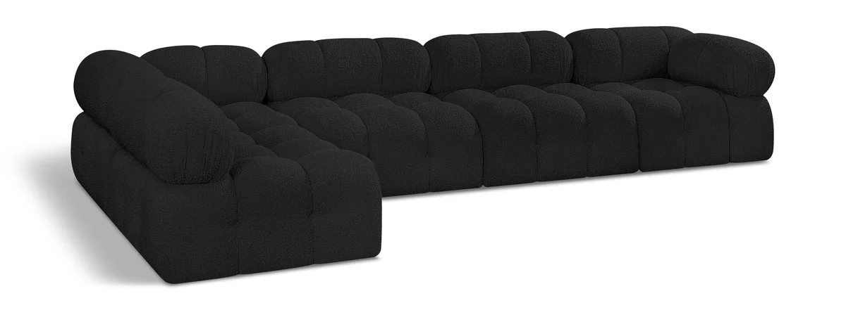 Ames - 5 Piece Modular L-Shaped Sectional - Black