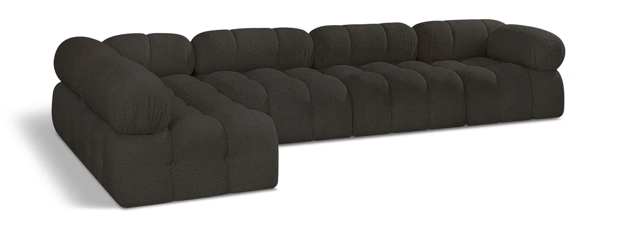 Ames - 5 Piece Modular L-Shaped Sectional - Brown
