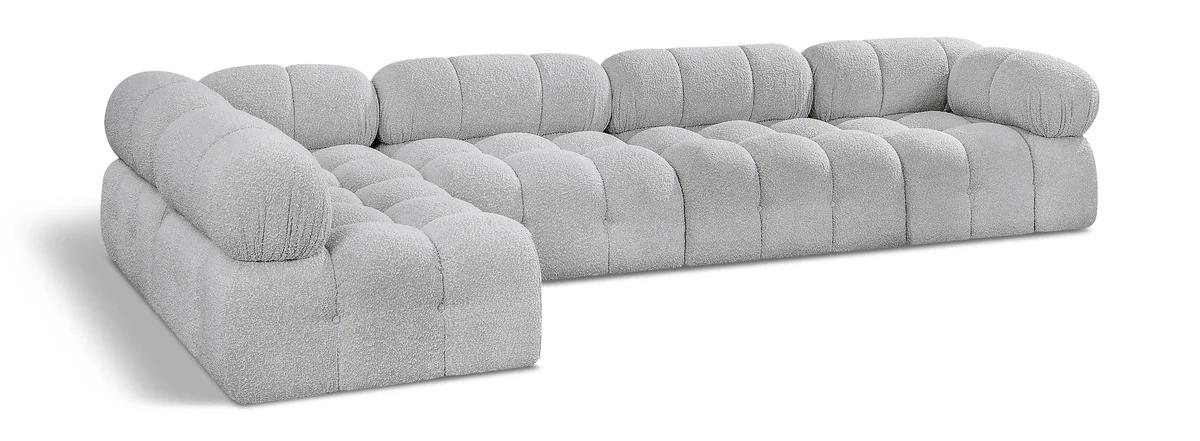 Ames - 5 Piece Modular L-Shaped Sectional - Gray