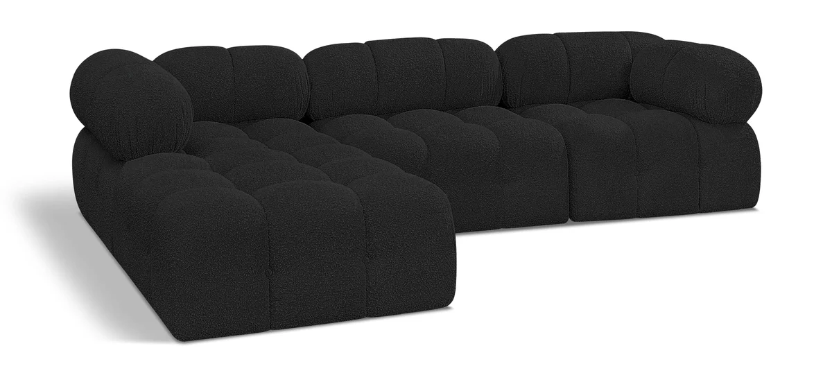 Ames - 4 Piece Fabric Modular Sectional - Black