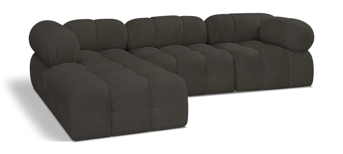 Ames - 4 Piece Fabric Modular Sectional - Brown