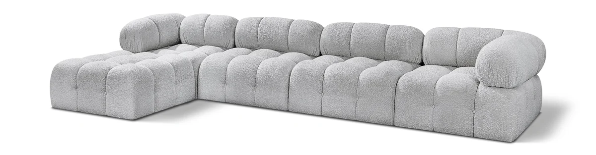 Ames - 5 Piece Fabric Modular Sectional - Gray