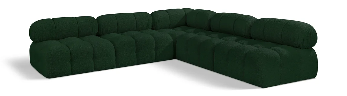 Ames - 5 Piece Fabric Modular Corner Sectional - Green