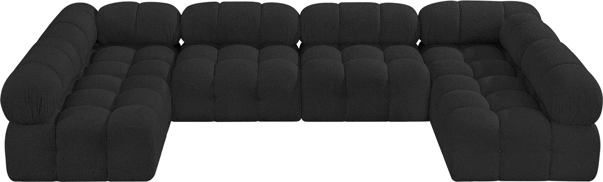 Ames - 6 Piece Fabric Modular Sectional - Black - View 2