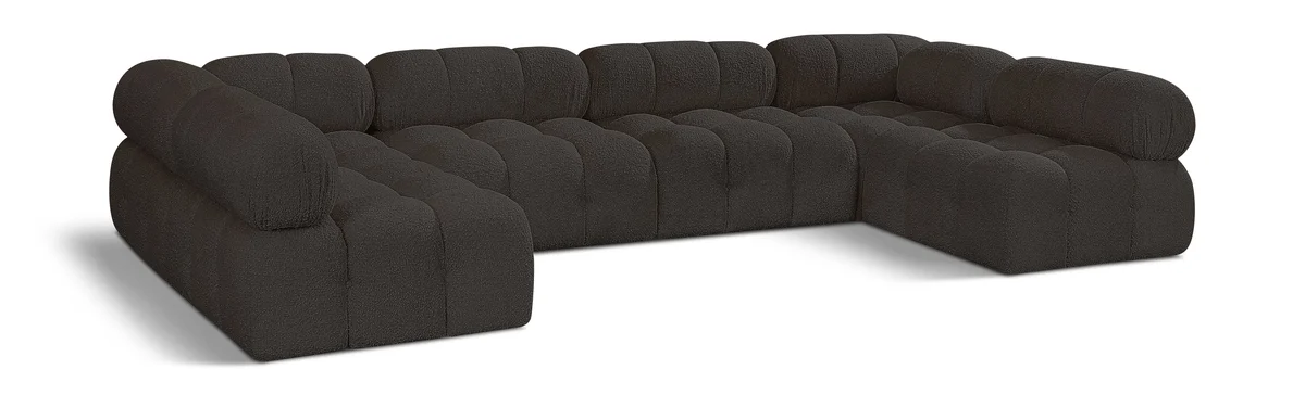 Ames - 6 Piece Fabric Modular Sectional - Brown