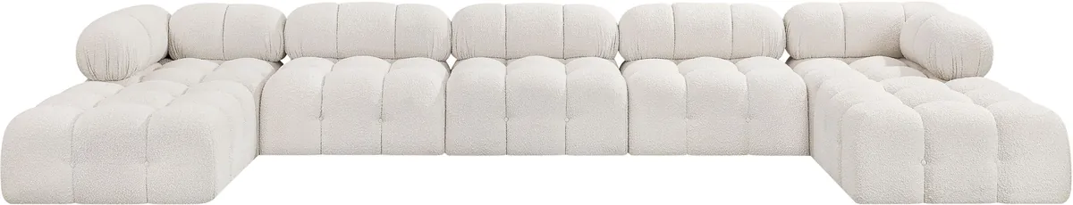 Ames - 7 Piece Fabric Modular U-Shaped Sectional - Cream - View 2