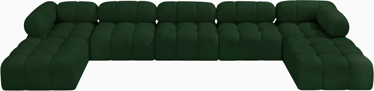 Ames - 7 Piece Fabric Modular U-Shaped Sectional - Green - View 2