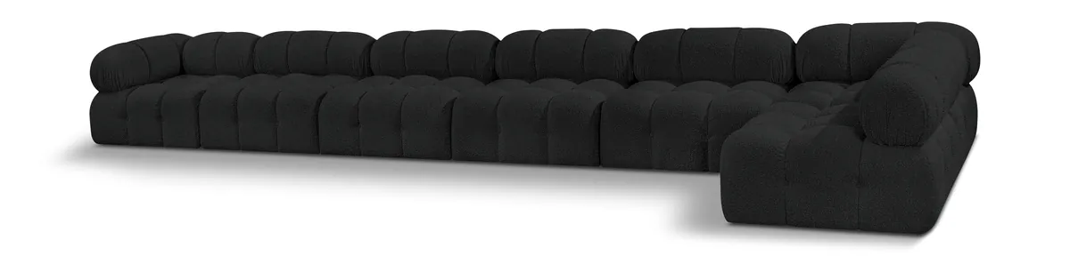 Ames - 7 Piece Modular L-Shaped Sectional - Black