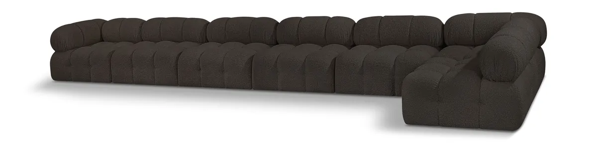 Ames - 7 Piece Modular L-Shaped Sectional - Brown