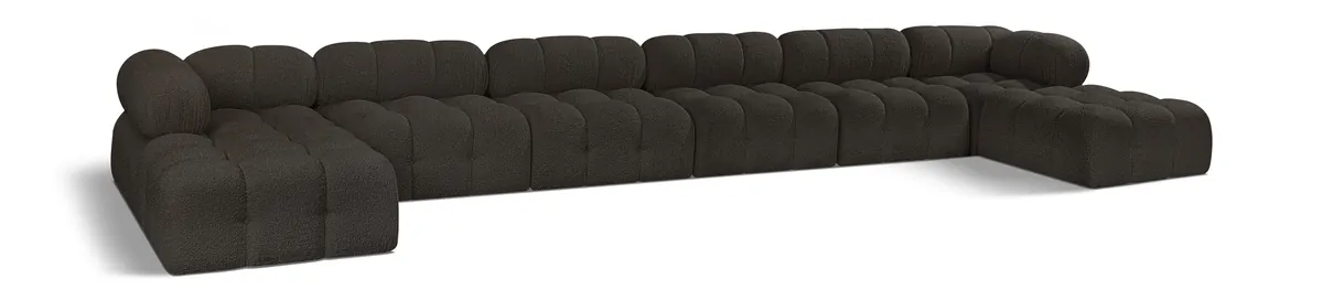 Ames - 8 Piece Fabric Modular Sectional - Brown