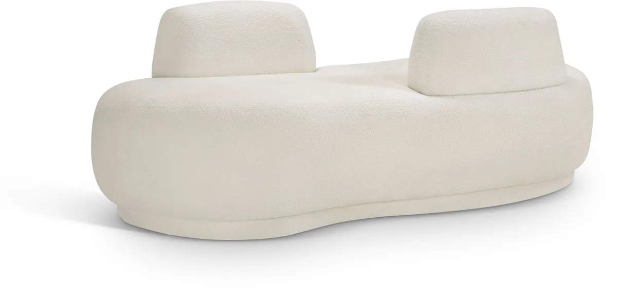 Argyle - Teddy Fabric Chaise / Loveseat - Cream